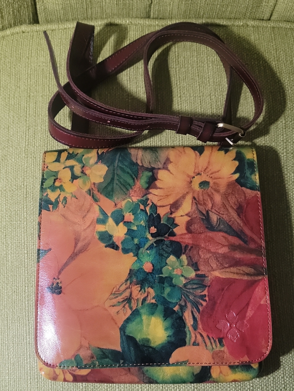 Patricia NashFloral Sunflower Crossbody Bag in Yellow and Brown